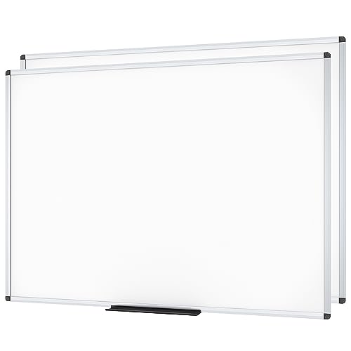 Photo 1 of VIZ-PRO Dry Erase Board/Magnetic Whiteboard, 8' x 4', Pack of 2, Silver Aluminum Frame, with 12-Count Markers