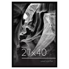 Photo 1 of 27x40 Black Gallery Movie Poster Frame - Wide Molding - Includes Attached Vertical and Horizontal Hanging Hardware - Crystal Clear Plexiglass Front - Display 24 x 36 Inch Picture Photo Posters or Art