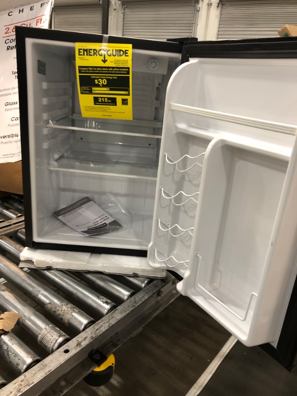 Photo 1 of 2.6 cu. ft. Mini Fridge in Black without Freezer