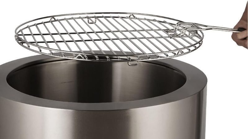 Photo 1 of 25" Hotshot Wood Burning Fire Pit Grill Top Silver Round Stainless Steel
