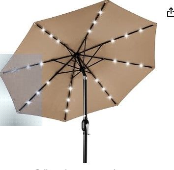 Photo 1 of *****UNABLE TO TEST*********
Best Choice Products 10ft Solar Powered Aluminum Polyester LED Lighted Patio Umbrella w/Tilt Adjustment and UV-Resistant Fabric - Tan
