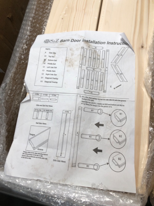 Photo 1 of **********UNKNOWN IF COMPLETE********
BARN DOOR 
EaseLife 30in x 84in Sliding Barn Door with 5FT Barn Door Hardware Kit & Handle Included,DIY Assemblely,Easy Install,Apply to Interior Rooms & Storage Closet,K-Frame,Natural
