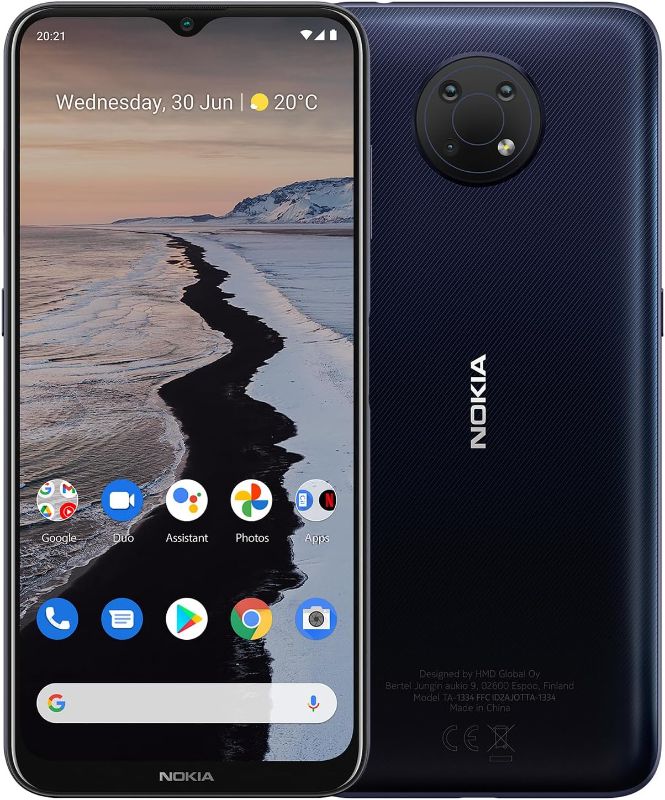 Photo 1 of Nokia G10 | Android 11 | Smartphone | 3-Day Battery | 3/64GB | 6.52-Inch Screen | 13MP Triple Camera | Polar Night,Blue
