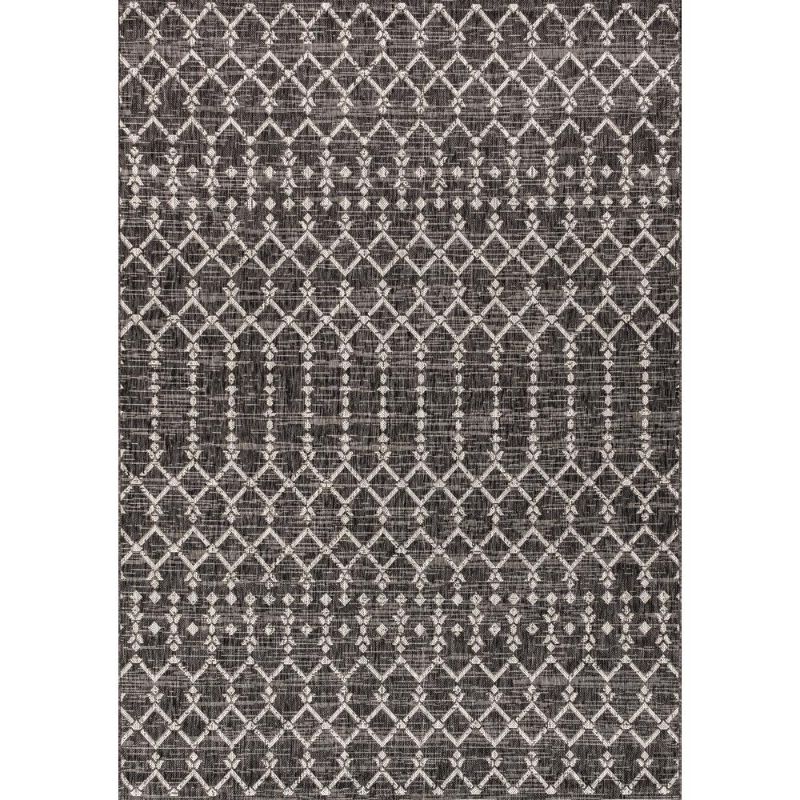 Photo 1 of ***USED - DIRTY - NO PACKAGING***
Ourika Moroccan Black/Gray 5 Ft. 3 in. X 7 Ft. 7 in. Geometric Textured Weave Indoor/Outdoor Area Rug