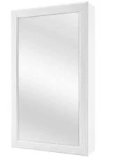 Photo 1 of 15.25 in. W x 26 in. H Rectangular Framed Surface-Mount Bathroom Medicine Cabinet with Mirror in White