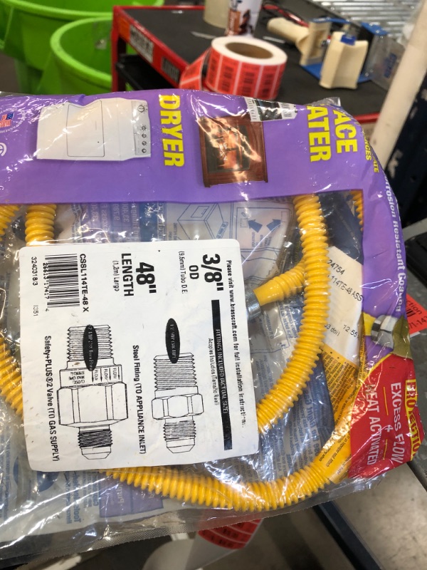 Photo 2 of 1/2 in. MIP x 1/2 in. MIP x 48 in. Gas Connector (3/8 in. O.D.) with Safety+Plus2 Thermal Excess Flow Valve (28,300 BTU)