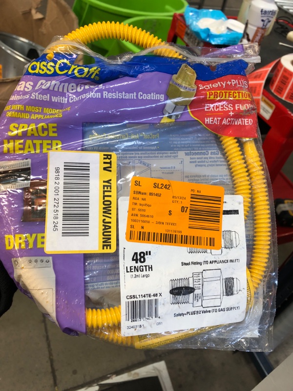 Photo 2 of 1/2 in. MIP x 1/2 in. MIP x 48 in. Gas Connector (3/8 in. O.D.) with Safety+Plus2 Thermal Excess Flow Valve (28,300 BTU)