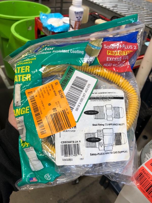 Photo 2 of 1/2 in. MIP x 1/2 in. MIP x 24 in. Gas Connector (1/2 in. OD) w/Safety+Plus2 Thermal Excess Flow Valve (85,000 BTU)