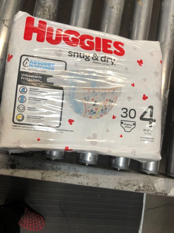 Photo 1 of Huggies Snug & Dry Baby Diapers, Size 4, 30Ct
