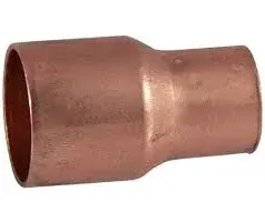 Photo 1 of 1/2 in. Copper Pressure Cup x Cup Reducing Coupling Fitting with Stop