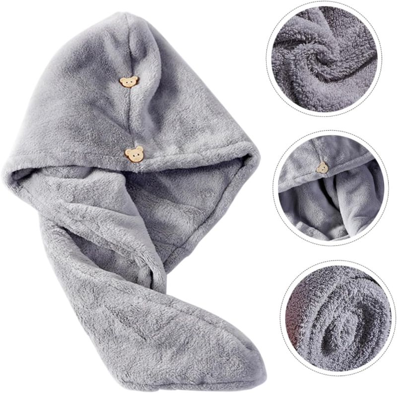 Photo 1 of Didiseaon 3Pcs Fleece Dry Hair Hat Absorb Water Hair Towel

