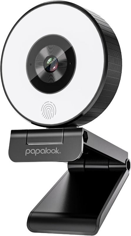 Photo 1 of papalook 1080P Webcam with Ring Light and Privacy Cover, PA552 Full HD Streaming Web Camera with Dual Microphones, Plug and Play USB Webcam for PC Laptop Desktop, Zoom Skype Teams Video Conference
