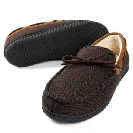 Photo 1 of ULTRAIDEAS Mens Comfy Moccasin Slippers Memory Foam House Shoes Sherpa Fleece
US 9