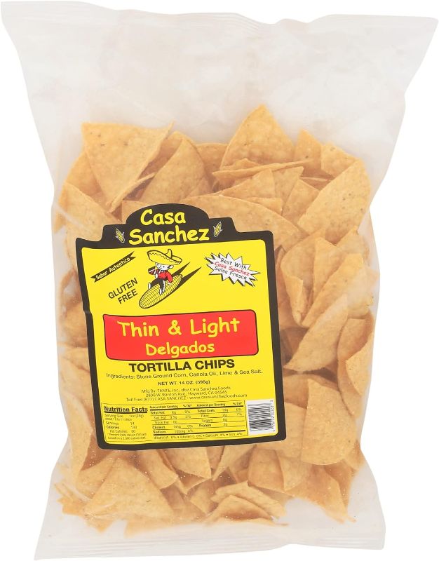 Photo 1 of **BEST BY SEP 13 2024** Casa Sanchez Thin & Light Tortilla Chips - 14 oz bag