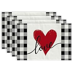 Photo 1 of  Inch Anniversary Wedding Table Mats for Home Party Kitchen Dining Decor 13" x 90", Placemats Set of 4 Black/White