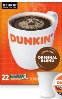 Photo 1 of ** Exp date 07/11/24 ** Dunkin' Original Blend Medium Roast Coffee, 88 Keurig K-Cup Pods Original 22 Count 