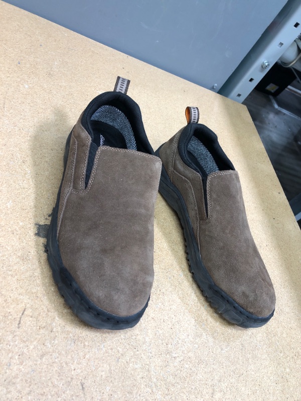 Photo 1 of DR SCHOLL'S MEN'S BROWN SLIP ONS
SIZE 10 W