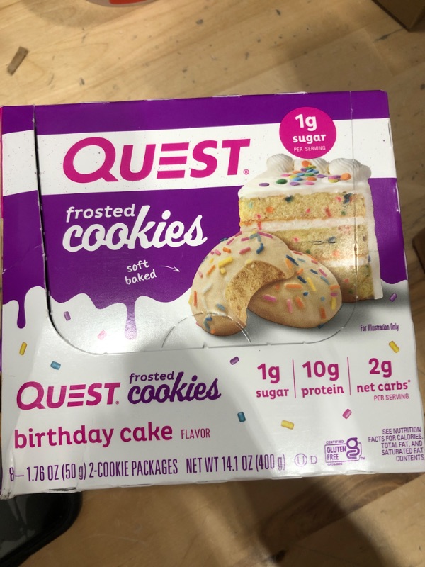 Photo 2 of bb:  09/20/24
Quest Frosted Protein Cookies, Low Carb, Gluten-Free, Birthday Cake, 8 Ct