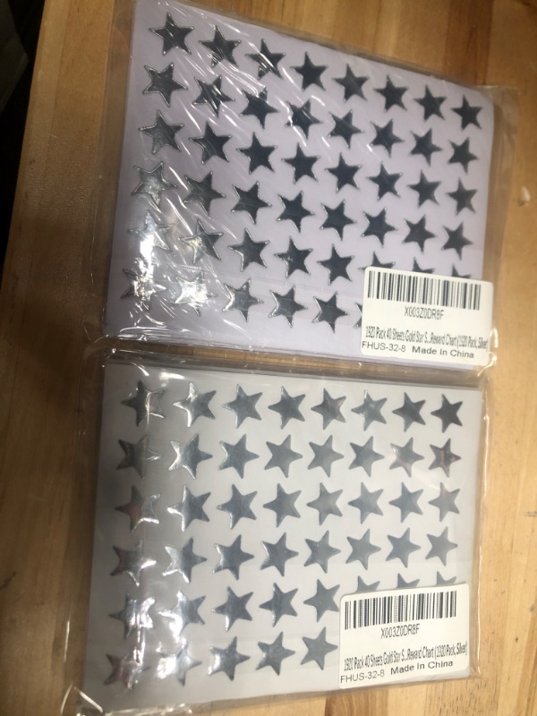 Photo 2 of **2 PACK**1920 Pack 40 Sheets Silver Star Stickers, 0.6" Diameter Reward Stickers for Kids, Children, Face, Small Foil Star Stickers for Reward Chart (1920 Pack, Silver) 1920 Pack Silver