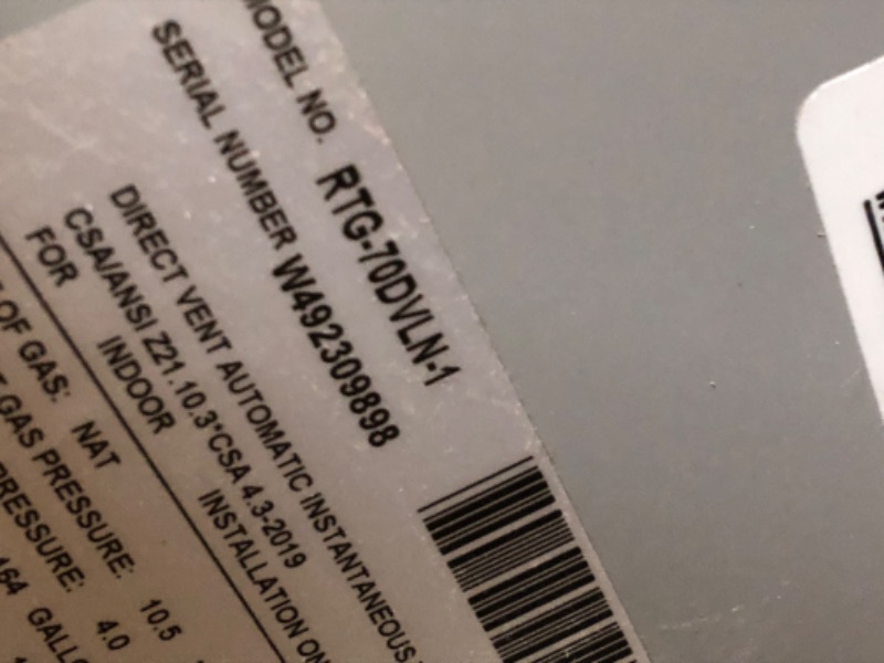 Photo 5 of **MINOR DAMAGE**READ NOTES**
Rheem Mid-Efficiency 8.4GPM Outdoor Natural Gas Tankless Water Heater