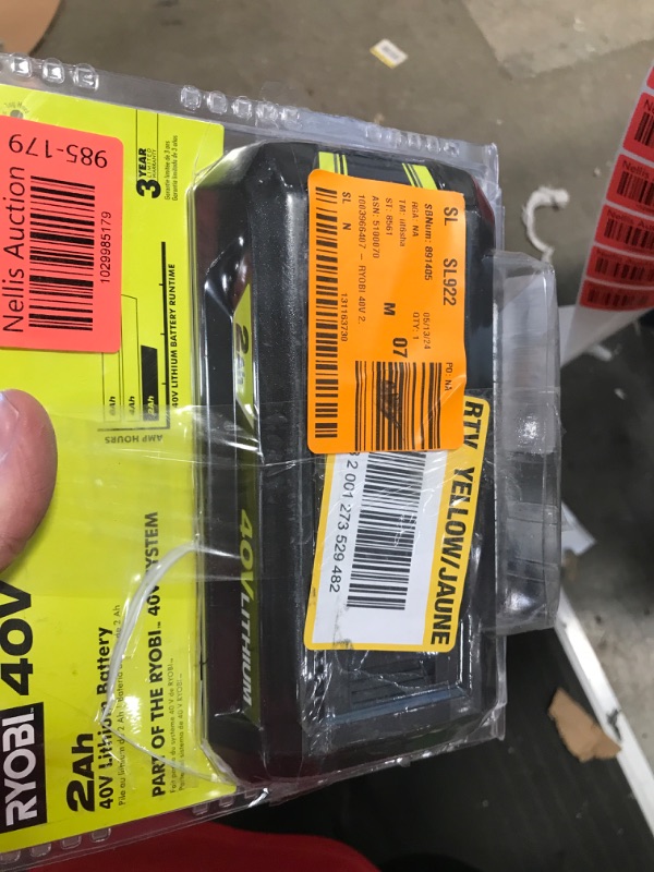 Photo 2 of Ryobi 2Ah 40V Lithium-Ion Compact Battery (OP40201)