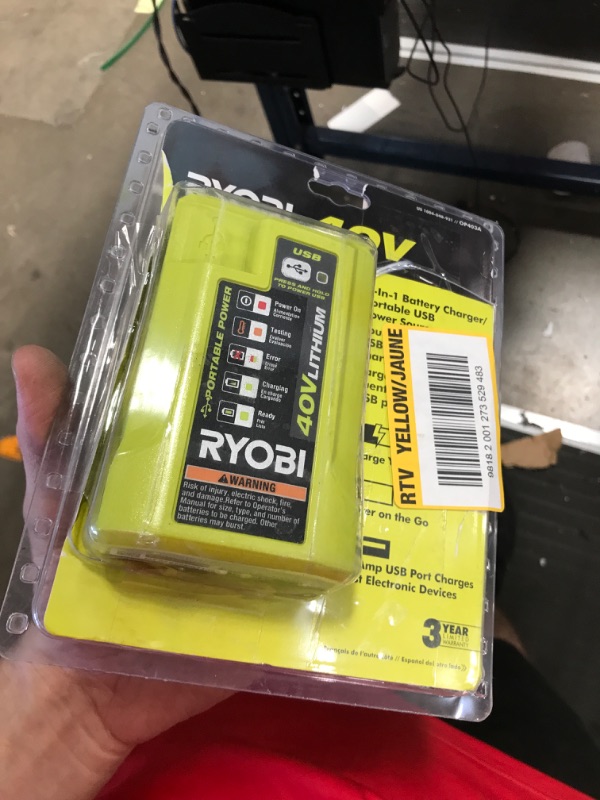 Photo 1 of Ryobi 1004-040-931 40 Volt Compact Wired Lithium-Ion Battery Charger with USB Port