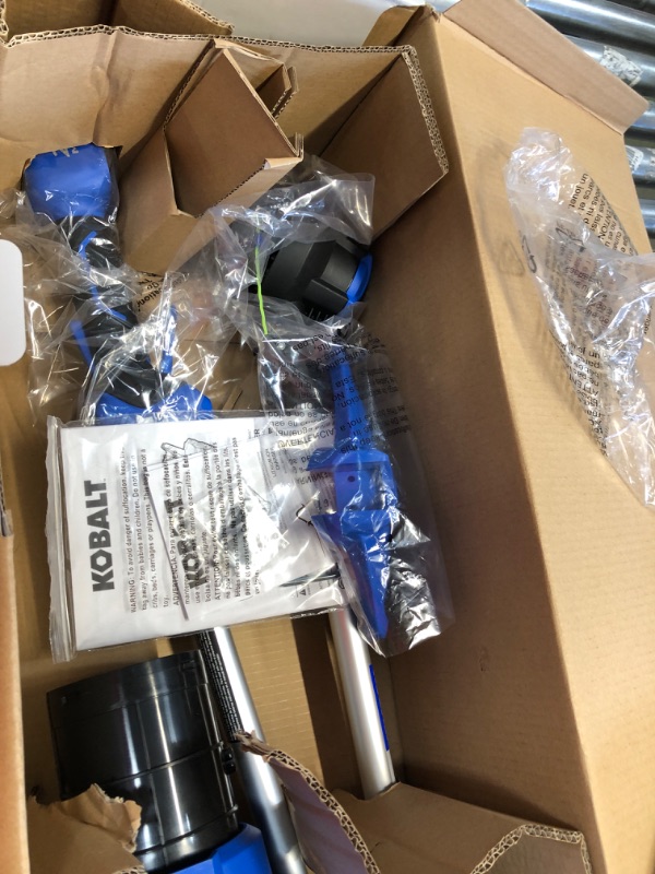 Photo 3 of **MISSING BATTERY AND CHARGER** Kobalt 24-volt Cordless Battery String Trimmer and Leaf Blower Combo Kit 4 Ah (Battery & Charger Included)