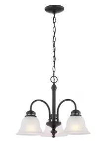 Photo 1 of **MISSING CEILING ANCHOR**  Project Source Fallsbrook 3-Light Oil-Rubbed Bronze Traditional LED Dry rated Chandelier