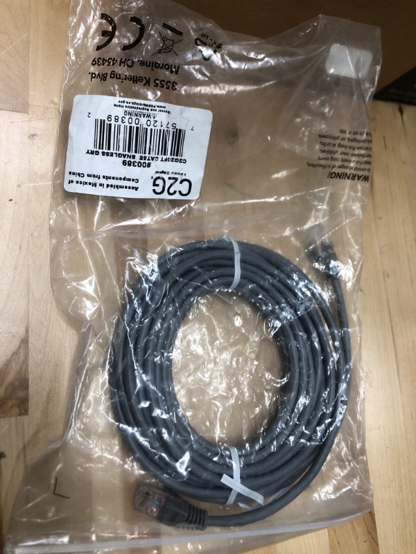 Photo 2 of C2G/Cables to Go 00482 Cat5e Snagless Unshielded (UTP) Network Patch Cable 20 Feet 20 Feet Grey