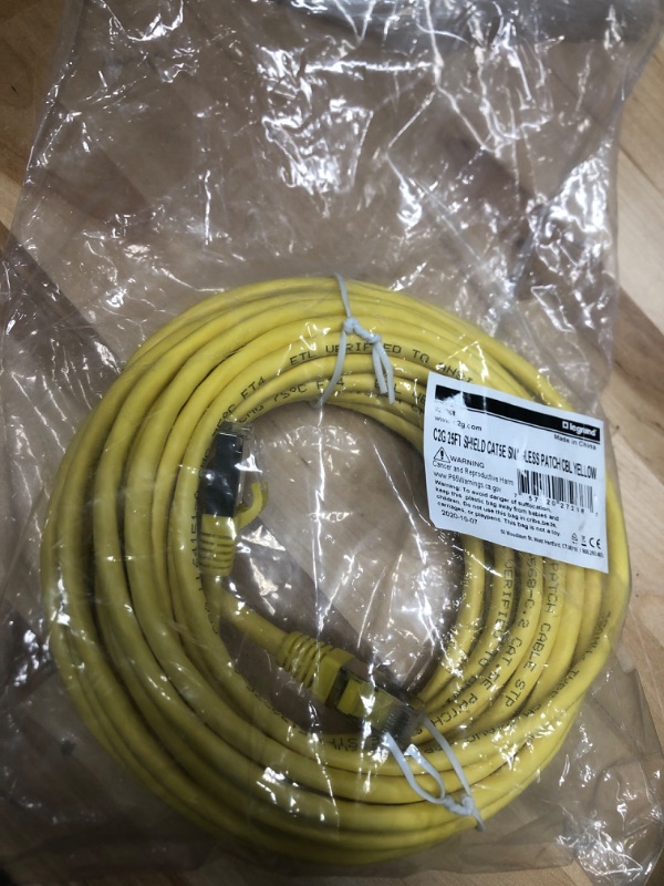 Photo 1 of C2G 27268 25ft Cat5e Molded Shielded STP Network Patch Cable Yellow