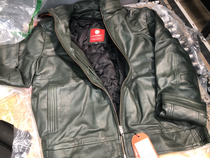 Photo 2 of 3XLARGE Laverapelle Men's Genuine Lambskin Leather Jacket (green, Classic Jacket) - 1501135