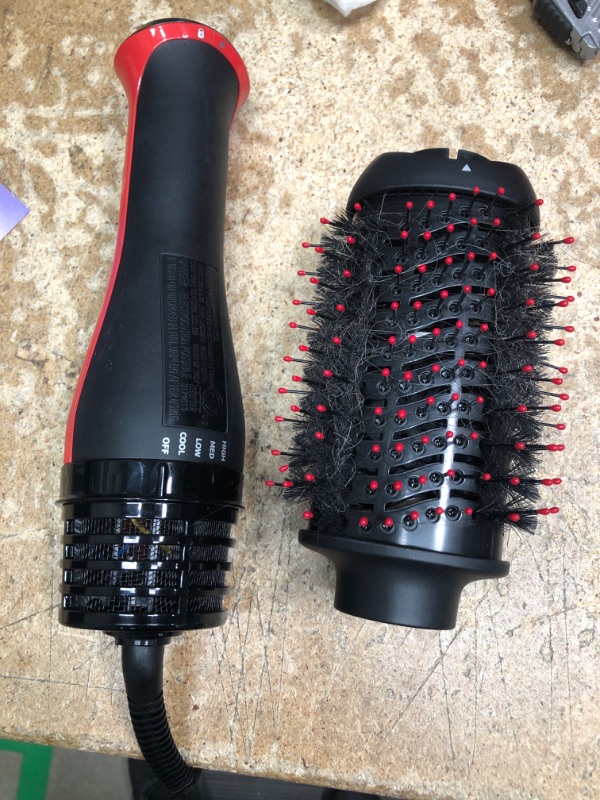 Photo 2 of **HEAVY USE, BRUSH NEEDS CLEANING**
Revlon One Step Volumizer PLUS 2.0 Hair Dryer and Hot Air Brush | Dry and Style (Black) Black Red