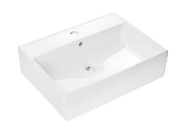 Photo 1 of 23 in. x 17.32 in. Vessel Sink in White
