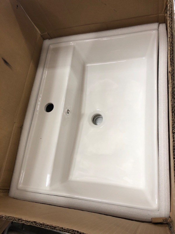 Photo 1 of 23 in. x 17.32 in. Vessel Sink in White

