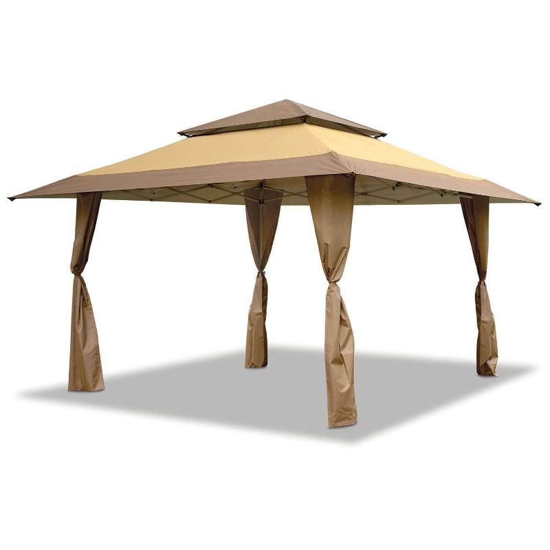 Photo 1 of 13 Ft. X 13 Ft. Tan Brown Instant Gazebo Outdoor Canopy Patio Shelter Tent
