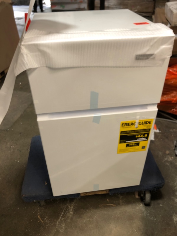 Photo 1 of 3.1 cu. ft. 2-Door Mini Refrigerator in White with Freezer