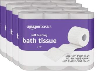 Photo 1 of Amazon Basics Toilet Paper Soft and Strong, 24 rolls