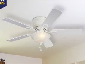 Photo 1 of (see notes) Harbor Breeze Mayfield 44-in White Indoor Flush Mount Ceiling Fan with Light (5-Blade)
