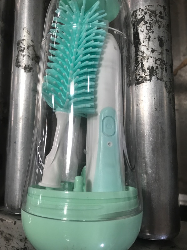 Photo 2 of *MISSING PARTS* Electric Bottle Brush Cleaner, Electric Baby Bottle Brush Set Including Waterproof Bottle Cleaner, Nipple Brush, Straw Cleaner, Mixer, Bottle Drying Rack, Rechargeable,Two Cleaning Modes
