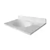 Photo 1 of **SEE NOTES** 37 in. W x 19 in. D Cultured Marble White Round Single Sink Vanity Top in White
