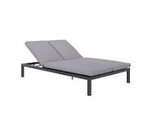 Photo 1 of  Aluminum Frame Stationary Chaise Lounge Chair with Grey Cushioned Seat