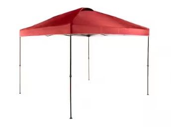 Photo 1 of 10 ft. x 10 ft. Red Instant Canopy Pop Up Tent
