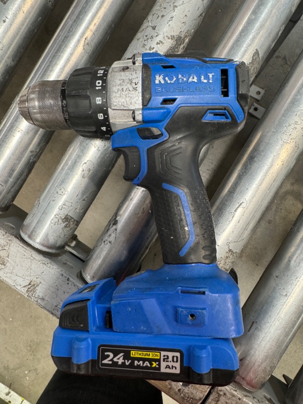 Photo 3 of *UNTESTED//MISSING BAG//BATTERY NOT CHARGED** Kobalt Next-Gen 24-volt 1/2-in Keyless Brushless Cordless Drill (1-Battery Included, Charger Included and Soft Bag included)
