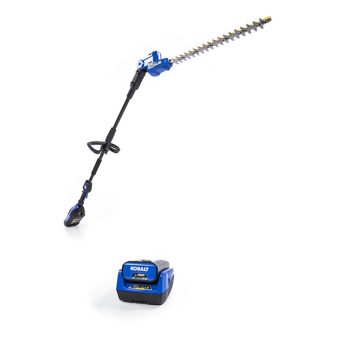 Photo 1 of *UNTESTED** Kobalt Taille-haie Sans Fil Kobalt Avec Perche, 40 V, 20 Po, Bleu KPH 2541-06
