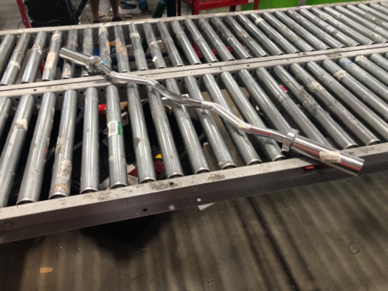 Photo 1 of Olympic EZ Curl Barbell Bar, 47" EZ Curl Bar for Weight Lifting, Biceps, triceps, Back/Leg Muscle Group exercise,Chrome Curling Bar for 2 Inch Weight...
