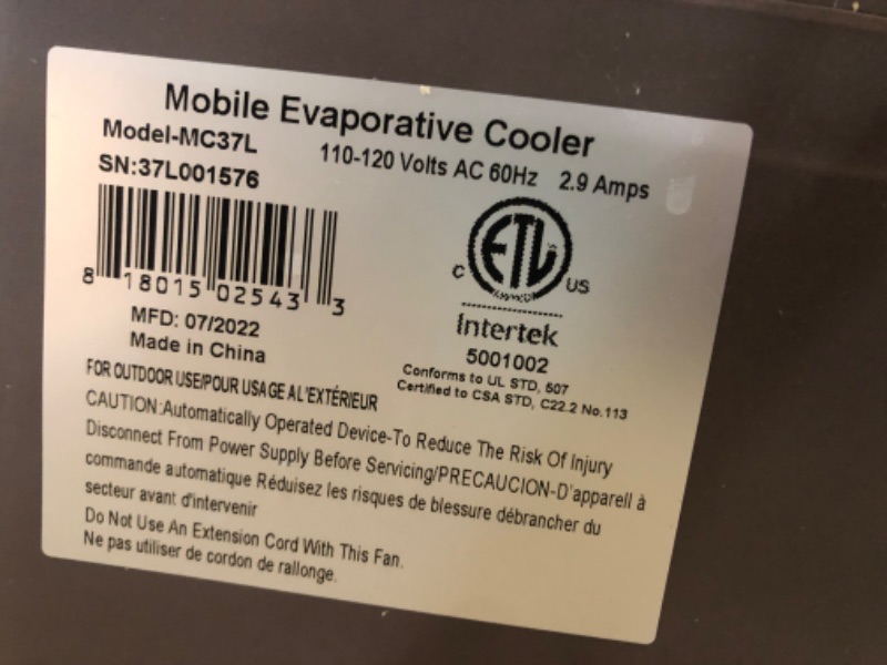 Photo 1 of **see notes**Hessaire MC37M 3,100 CFM 3-Speed Portable Evaporative Cooler