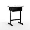 Photo 1 of 
Carnegy Avenue
Billie 23.6" Grey/Black Metal Student Desk with Open Front and Adjustable Height Pedestal Frame