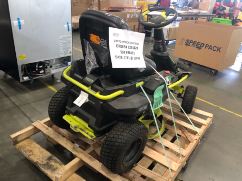 Photo 1 of ***SEE NOTES*** 
RYOBI
48V Brushless 30 in. 50 Ah Battery Electric Rear Engine Riding Mower