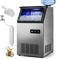 Photo 1 of  Commercial Ice Maker Machine, 100lbs/24H Stainless Steel Under Counter ice Machine with 33lbs Ice Storage Capacity, Freestanding Ice Maker.