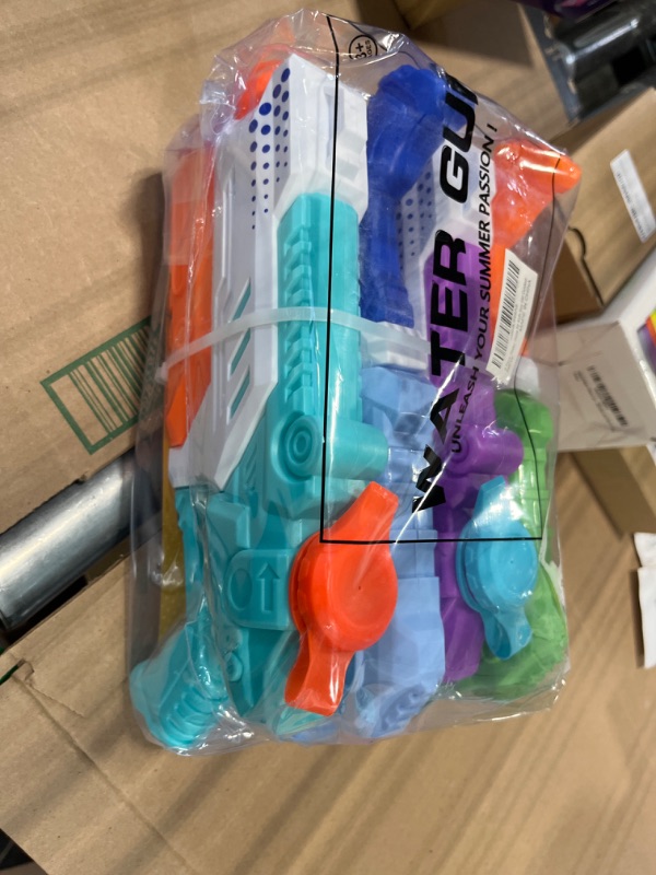 Photo 1 of 4 Pack Water Gun for Kids Adults - Super Squirt Guns Soaker with 400CC High Capacity 30FT Long Shooting Range - Summer Pool Toys Beach Gifts for Boy Girls (4Packs-A)